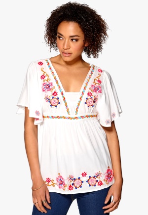 Mixed from Italy Embroidered Kimono Top White M/L