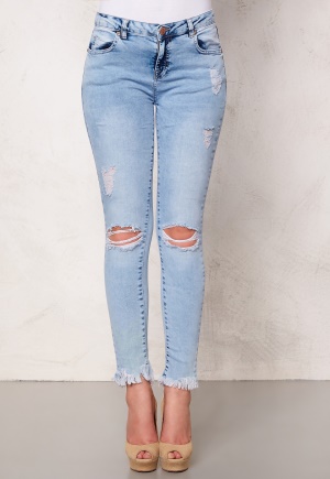 Mixed from Italy Acid Wash Ripped Jeans Light Blue XS (UK8)