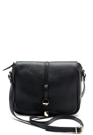 Mixed from Italy Cross Body Leather Bag Black One size