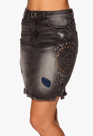 Desigual Studos Strass Skirt Black Denim 40