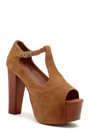 Jeffrey Campbell Foxy WD Shoes 250 Camel Suede 40
