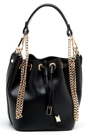 Mixed from Italy Leather Bucket Bag Black One size