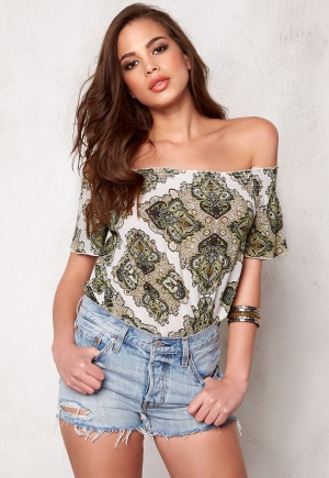 OBJECT Nevada Off-Shoulder Top Dried Herb 40