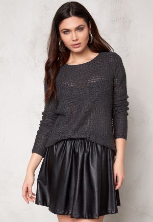 ONLY Sia l/s pullover knit Dark Grey Melange S