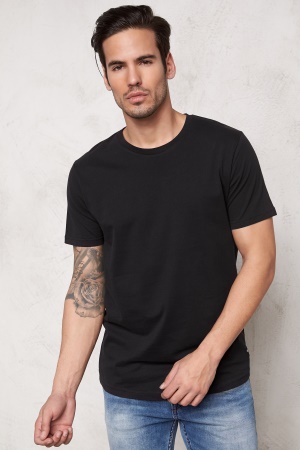 ONLY & SONS Curved Reg O-Neck Black S