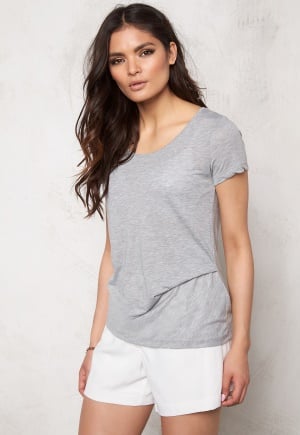 Pieces Brigita Tee Ligth Grey Melange S