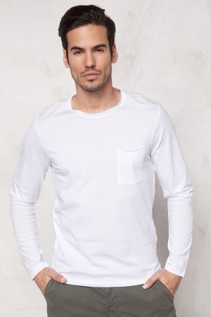 SELECTED HOMME Pima Florence ls O-Neck Bright White S