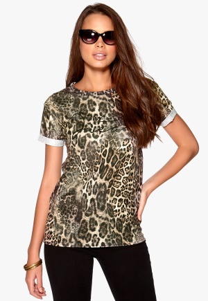 Sisters Point Cut-17 t-shirt Brown Animal/Black XS