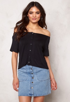 VILA Semra s/s top Black L