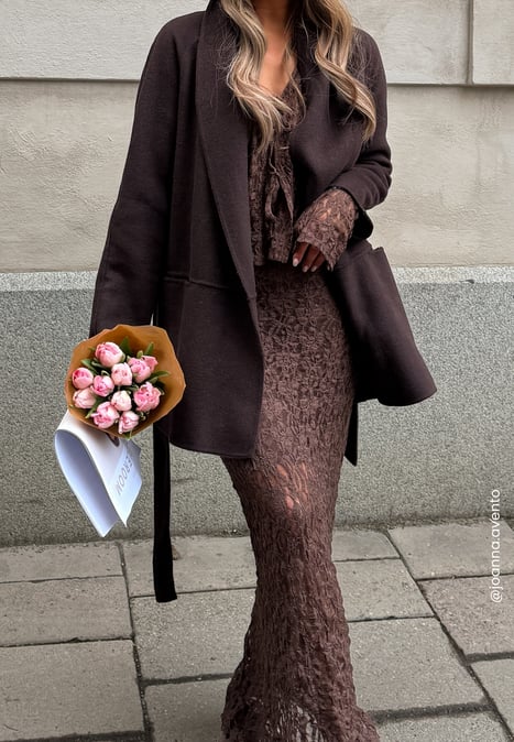 BUBBLEROOM Lilah Belted Wool Coat