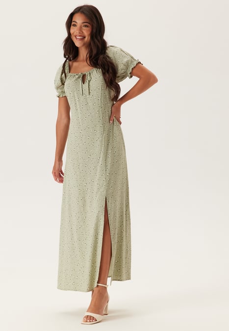 BUBBLEROOM Front Tie Long Viscose Dress