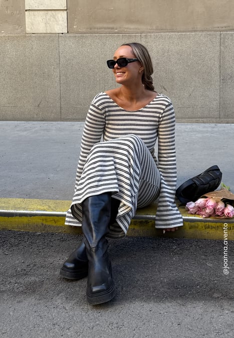 BUBBLEROOM Leather Knee High Boots