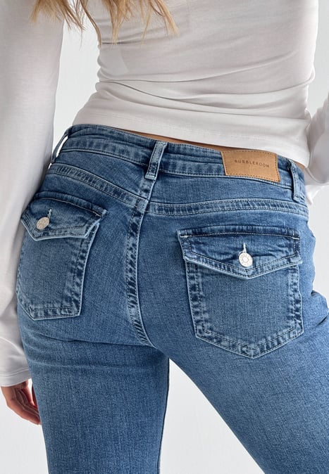 BUBBLEROOM Low Bootcut Flap Jeans