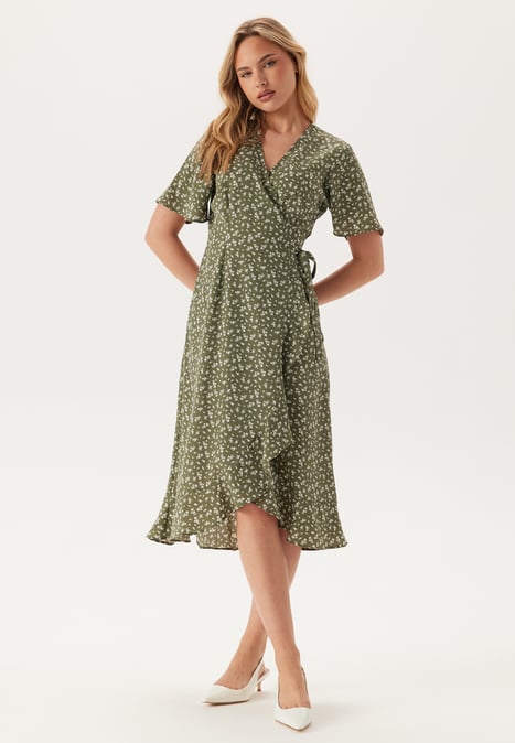 BUBBLEROOM  Midi Butterfly Wrap Dress