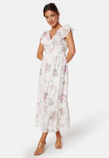 Bubbleroom Occasion Flounce Jacquard Midi Dress