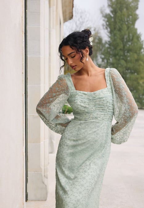 Bubbleroom Occasion Ruched L/S Midi Dress 