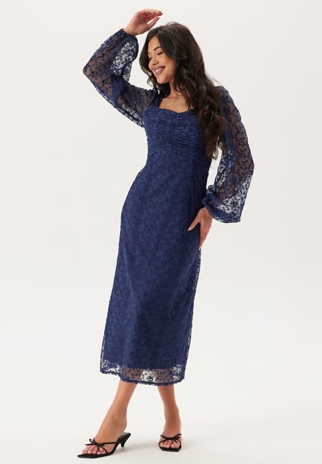 Bubbleroom Occasion Ruched L/S Midi Dress 