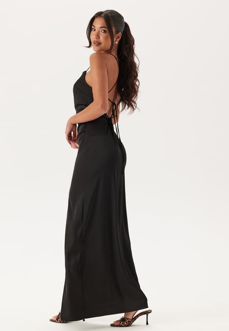 Bubbleroom Occasion Tie Back Satin Gown