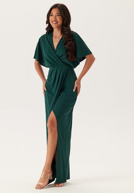 Bubbleroom Occasion Wrap Slit Maxi Dress