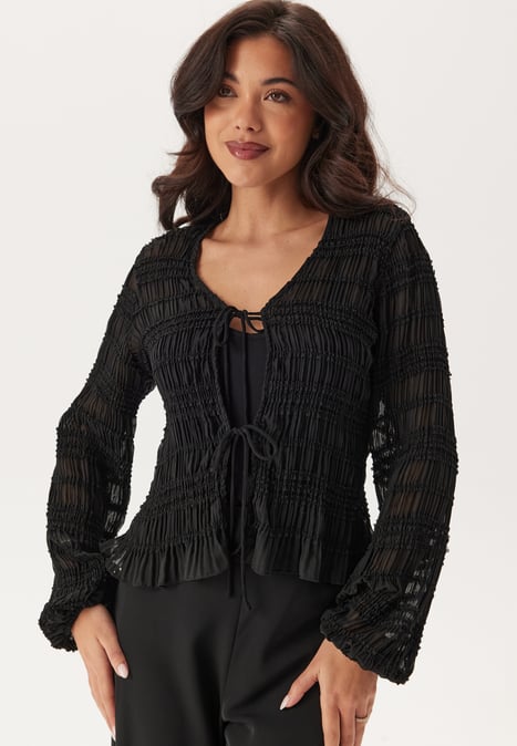 BUBBLEROOM Sheer Tie Blouse