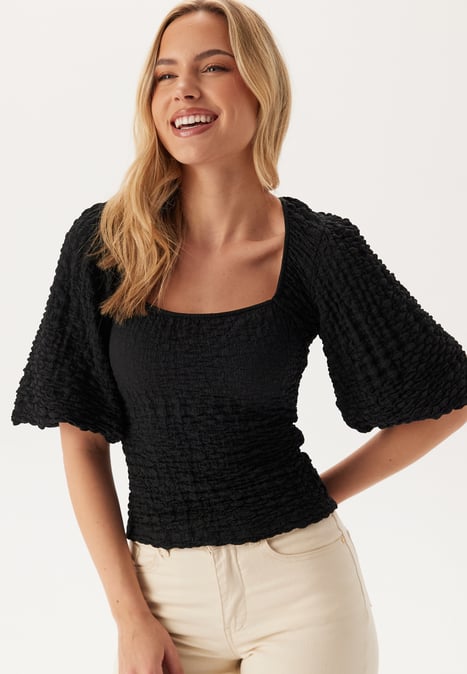 BUBBLEROOM Square Neck Volume Sleeve Top