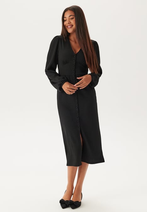 BUBBLEROOM Structure Button Midi Dress