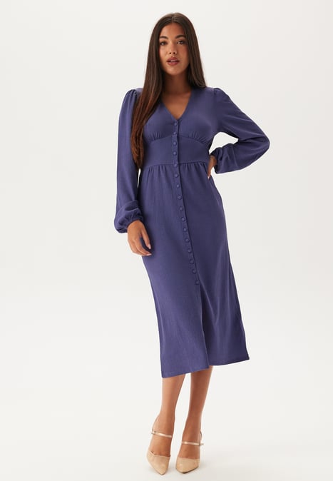BUBBLEROOM Structure Button Midi Dress