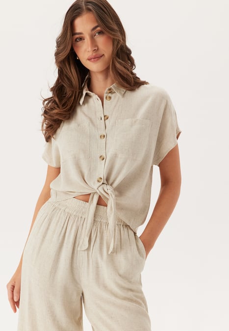 Pieces Pcpia Ss Tie Shirt Wvn Noos