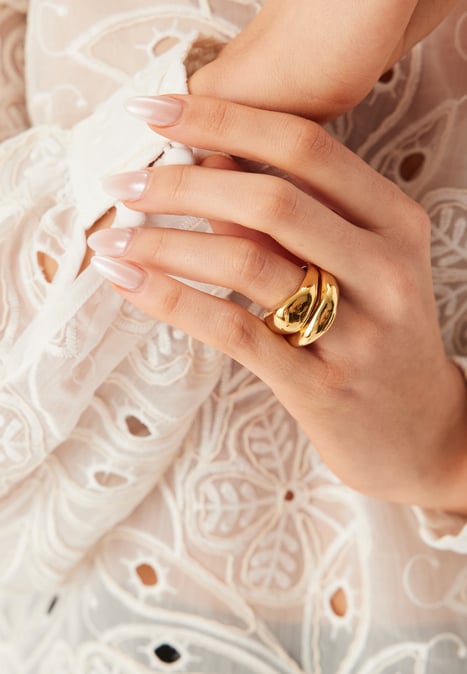 Pilgrim Dune Rings, 2-in-1 Set, Gold-p