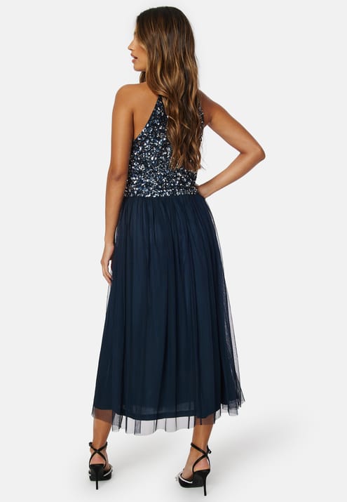 AngelEye High Neck Sequin Midi Dress
