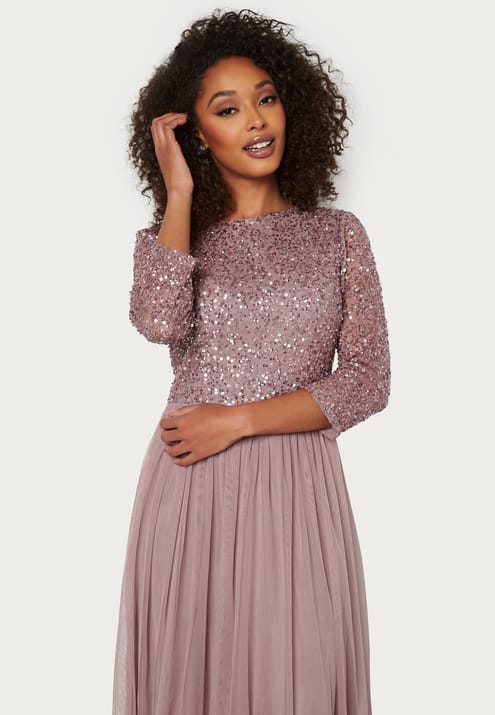AngelEye Sequin Bodice Maxi Dress