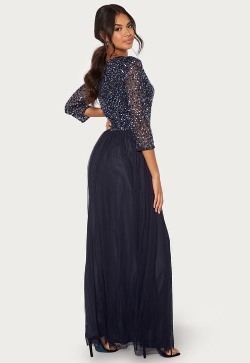 AngelEye Sequin Bodice Maxi Dress