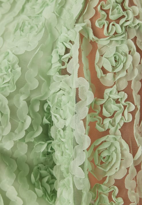 BUBBLEROOM 3D Flower Short Sleeve Blouse