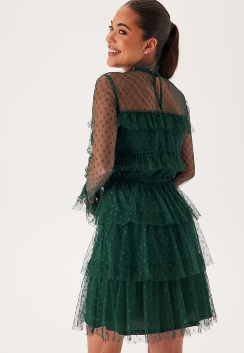 BUBBLEROOM Dotted Mesh L/S Dress