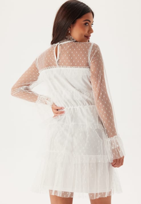 BUBBLEROOM Dotted Mesh L/S Dress