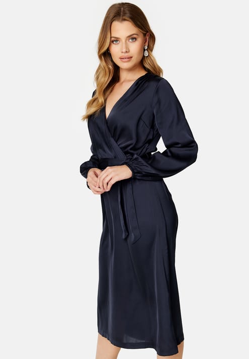 BUBBLEROOM Gisele Satin Midi Dress