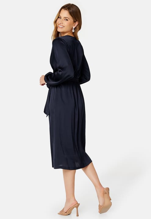 BUBBLEROOM Gisele Satin Midi Dress