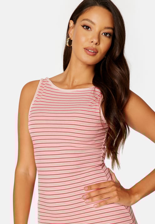 BUBBLEROOM Hallie striped rib dress