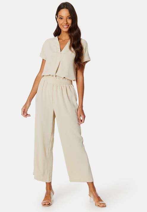 BUBBLEROOM Smock Waist Ankle Trousers