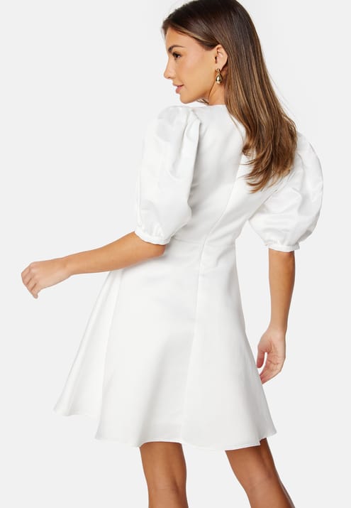 Bubbleroom Occasion Puff Sleeve Satin Dress