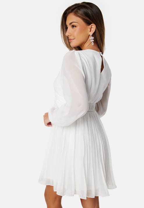 Bubbleroom Occasion Pleated L/S Chiffon Dress