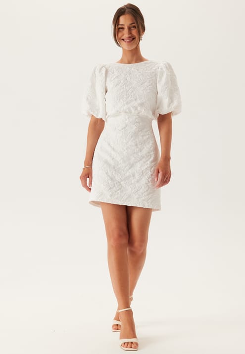 Bubbleroom Occasion Jacquard Bow Short Dress