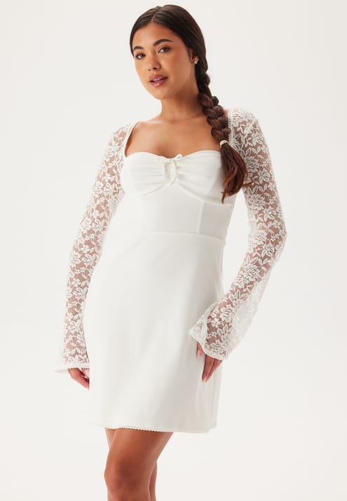 Bubbleroom Occasion Lace Sleeve Bustier Dress