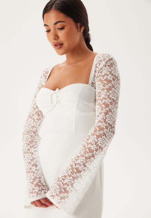 Bubbleroom Occasion Lace Sleeve Bustier Dress