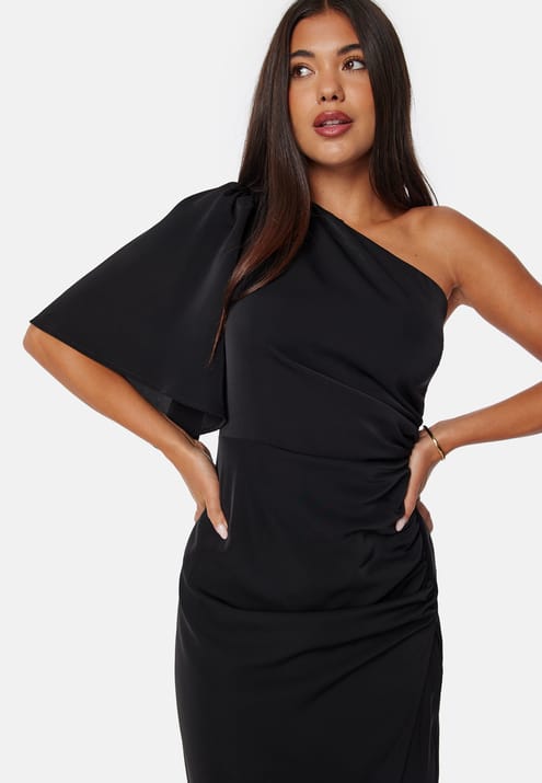 Bubbleroom Occasion Ruched One Shoulder Midi Dress