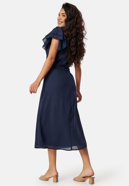 Bubbleroom Occasion Flounce Sleeve Chiffon Dress