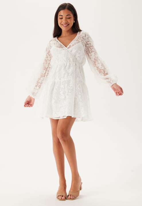 Bubbleroom Occasion Overlap Balloon Sleeve Dress