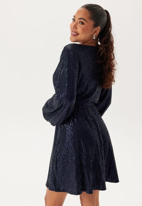 Bubbleroom Occasion Sequin Balloon Sleeve Dress