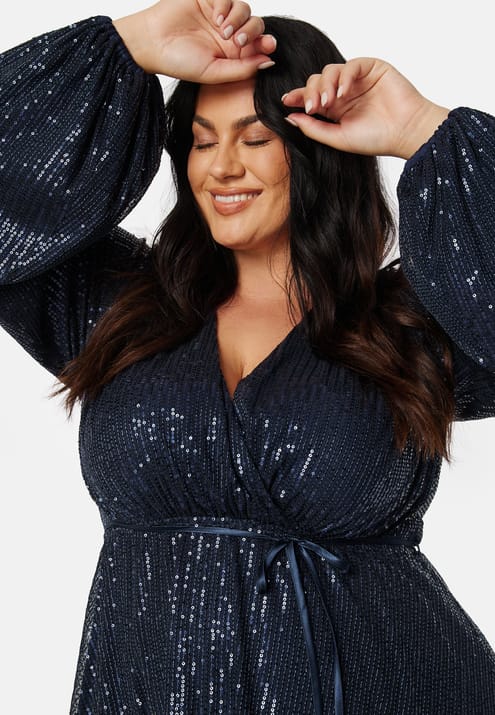 Bubbleroom Occasion Sequin Balloon Sleeve Dress