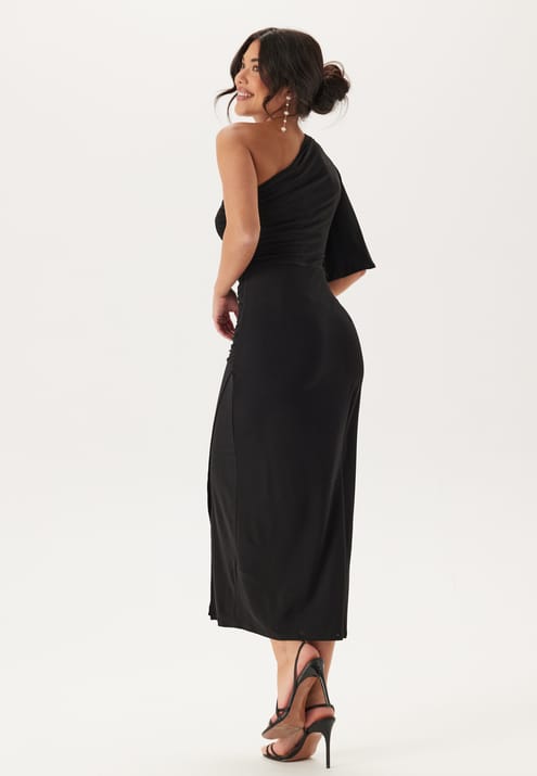 Bubbleroom Occasion Soft Ruched One Shoulder Midi Dress
